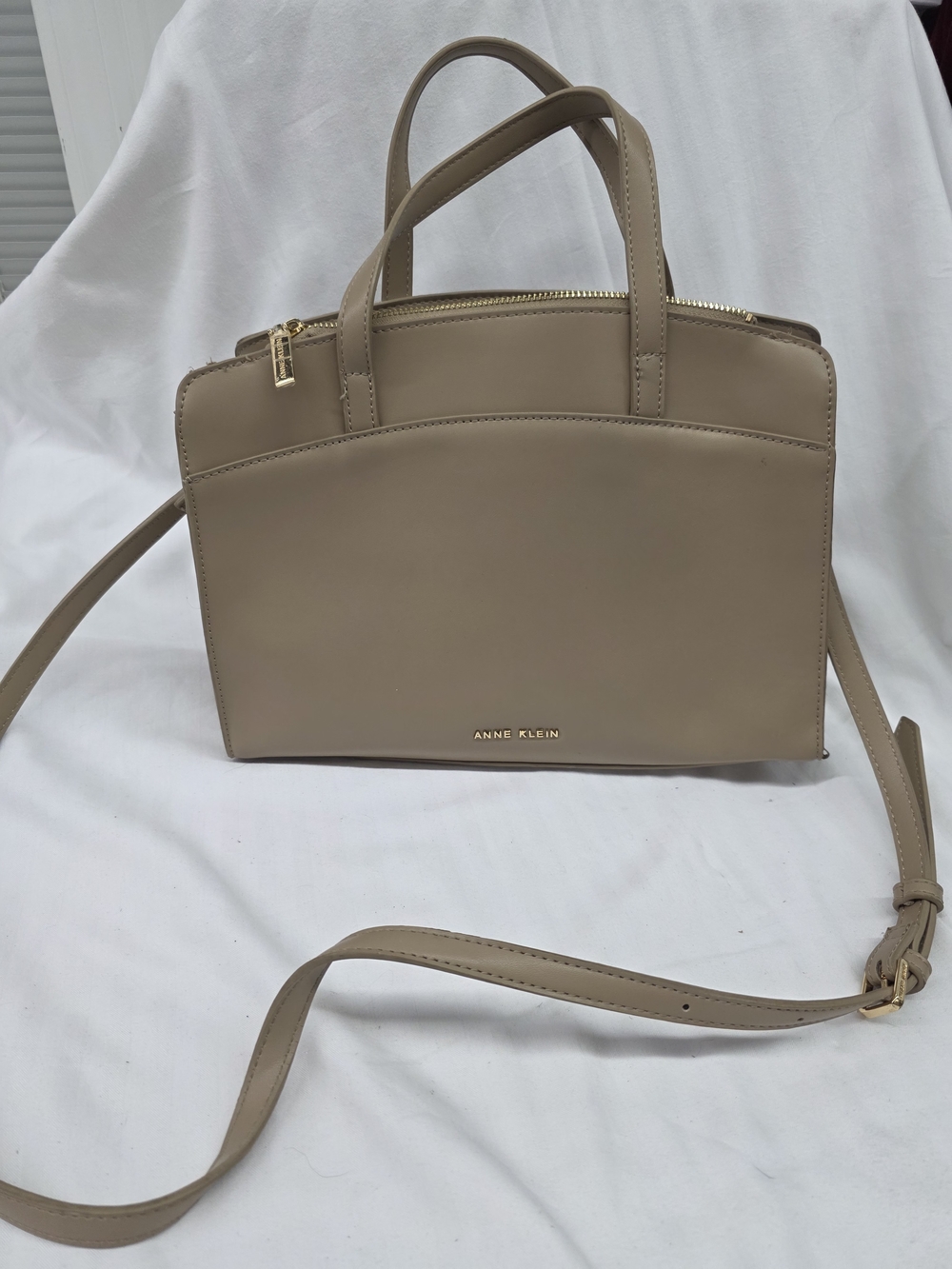 Anne Klein Taupe Top-Handle Crossbody Bag